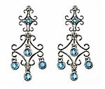 silver with blue stone earrings